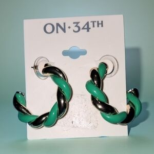ON 34TH Braided Hoop Earrings NWT